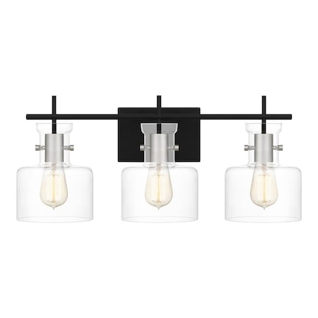 Quoizel Pensbury 3-Light Matte Black Vanity Light PEN8622MBK